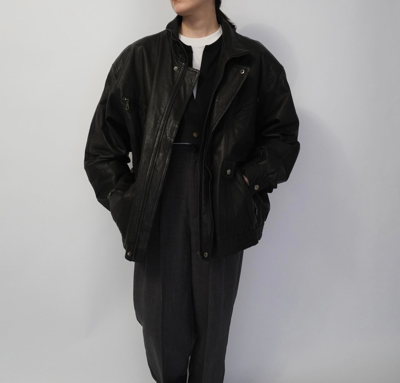 80s Black Leather Jacket