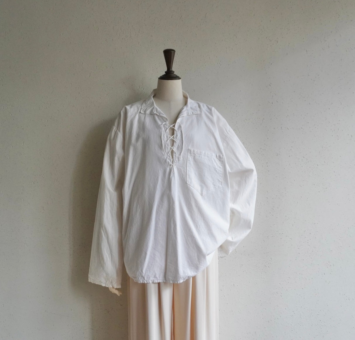 80s Lace up Shirt Made in Greece
