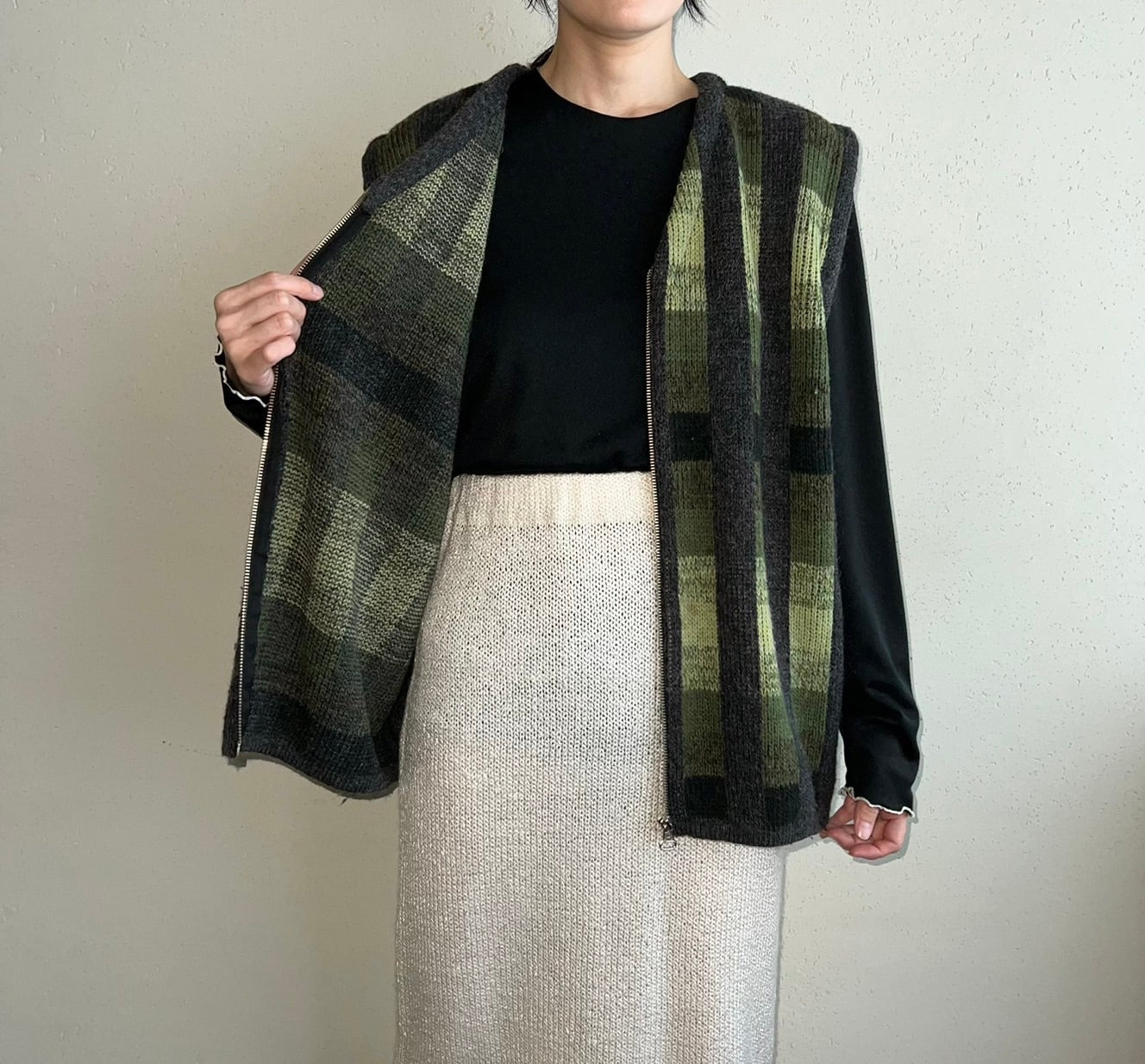 90s Zipped Knit Vest Made in Italy