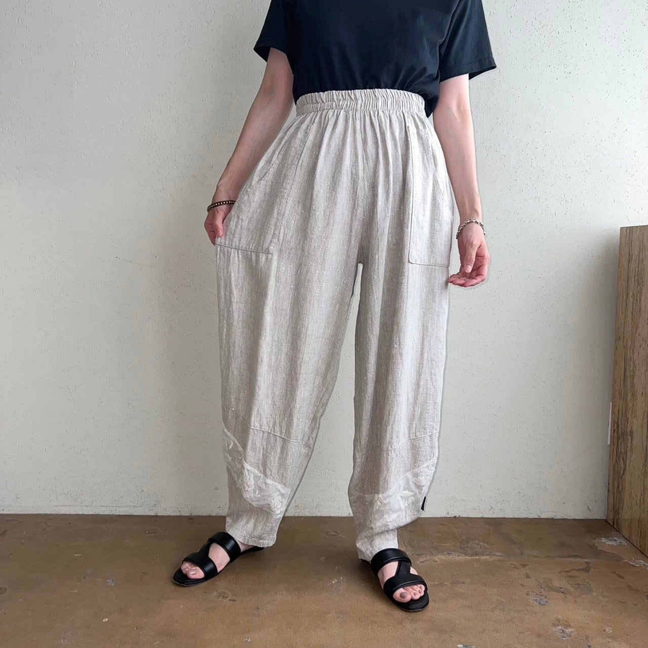 90s Lace Design Pants Made in Italy