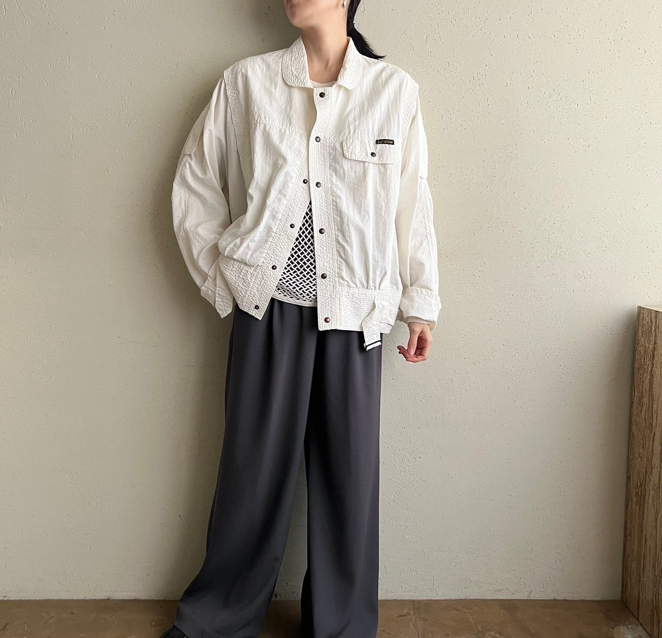 80s White Design Light Jacket