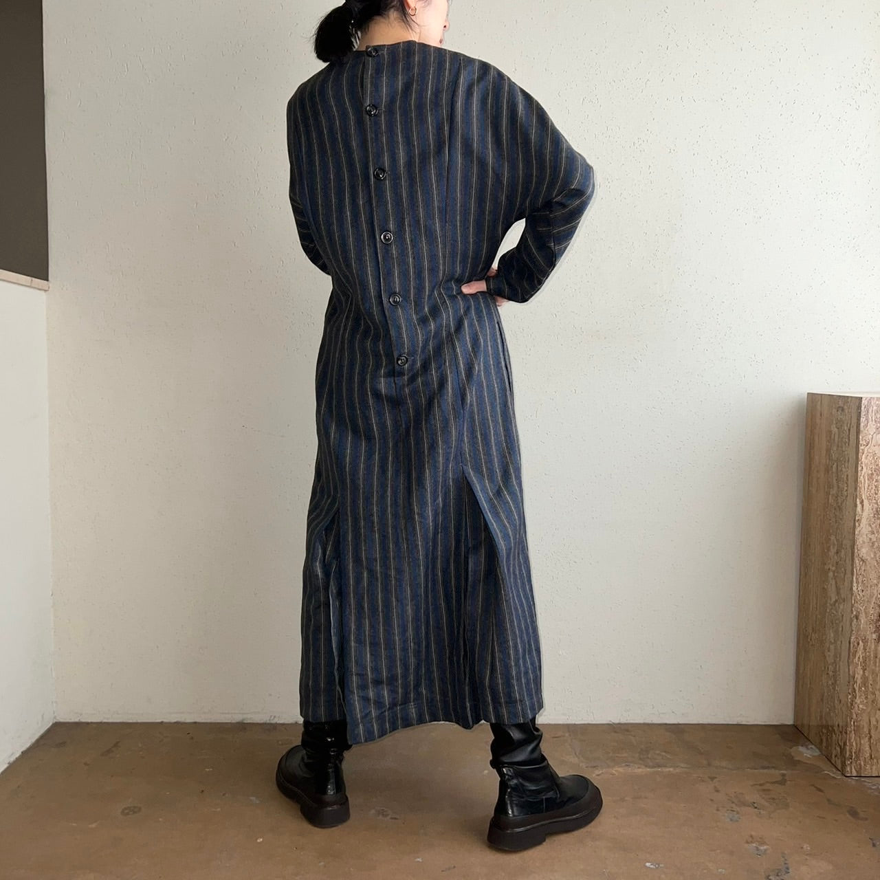 90s Striped Wool Dress Made in Italy