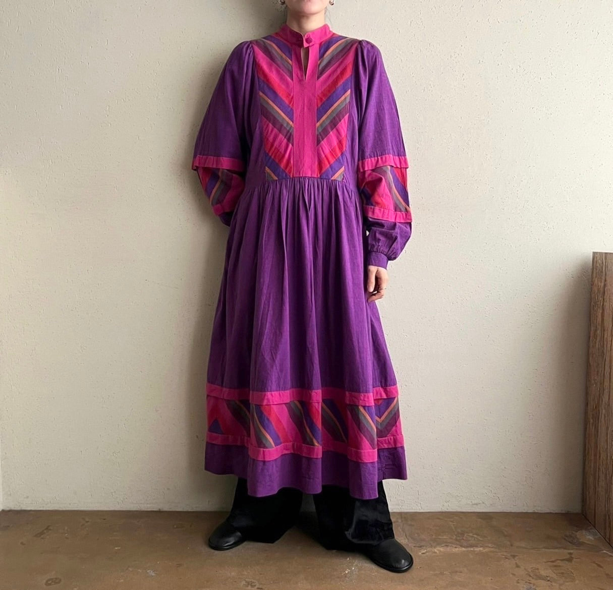 80s "Westfalenstoffe" fabric Dress Made in W.Germany