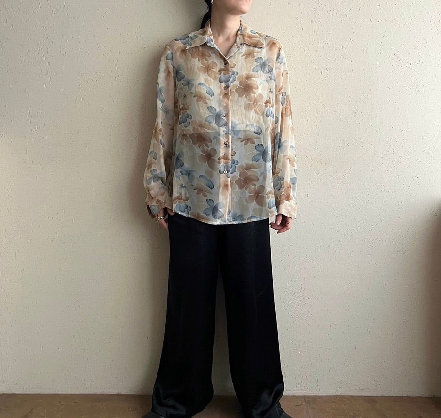 90s Printed Sheer Shirt
