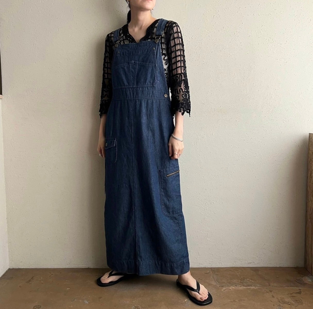 90s Denim Jumper Dress Made in USA