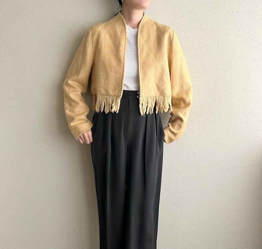 80s Fringe Cropped Jacket Made in USA