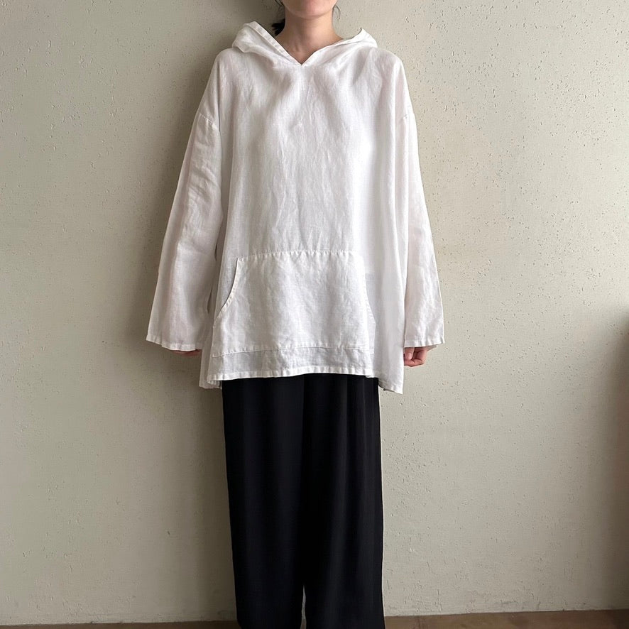 90s Linen Hoodie Top