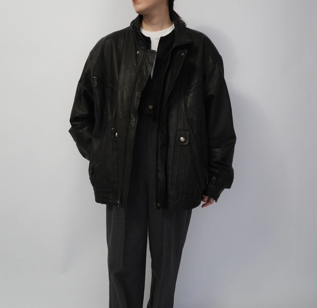 80s Black Leather Jacket