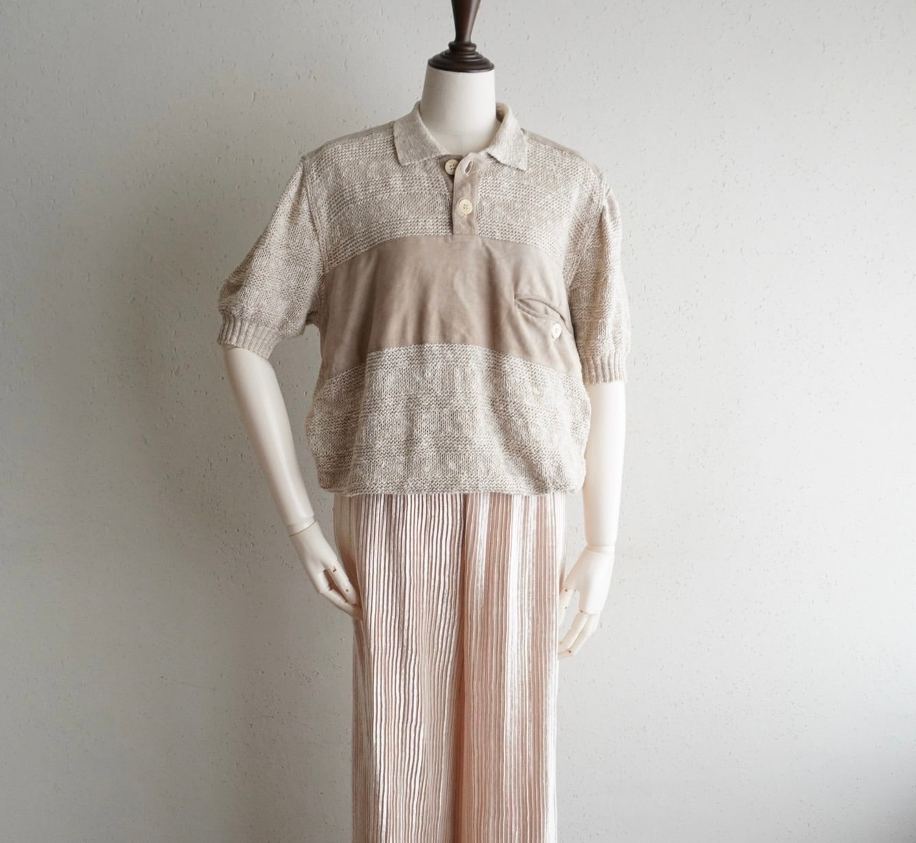 80s EURO Linen Cotton Knit Top