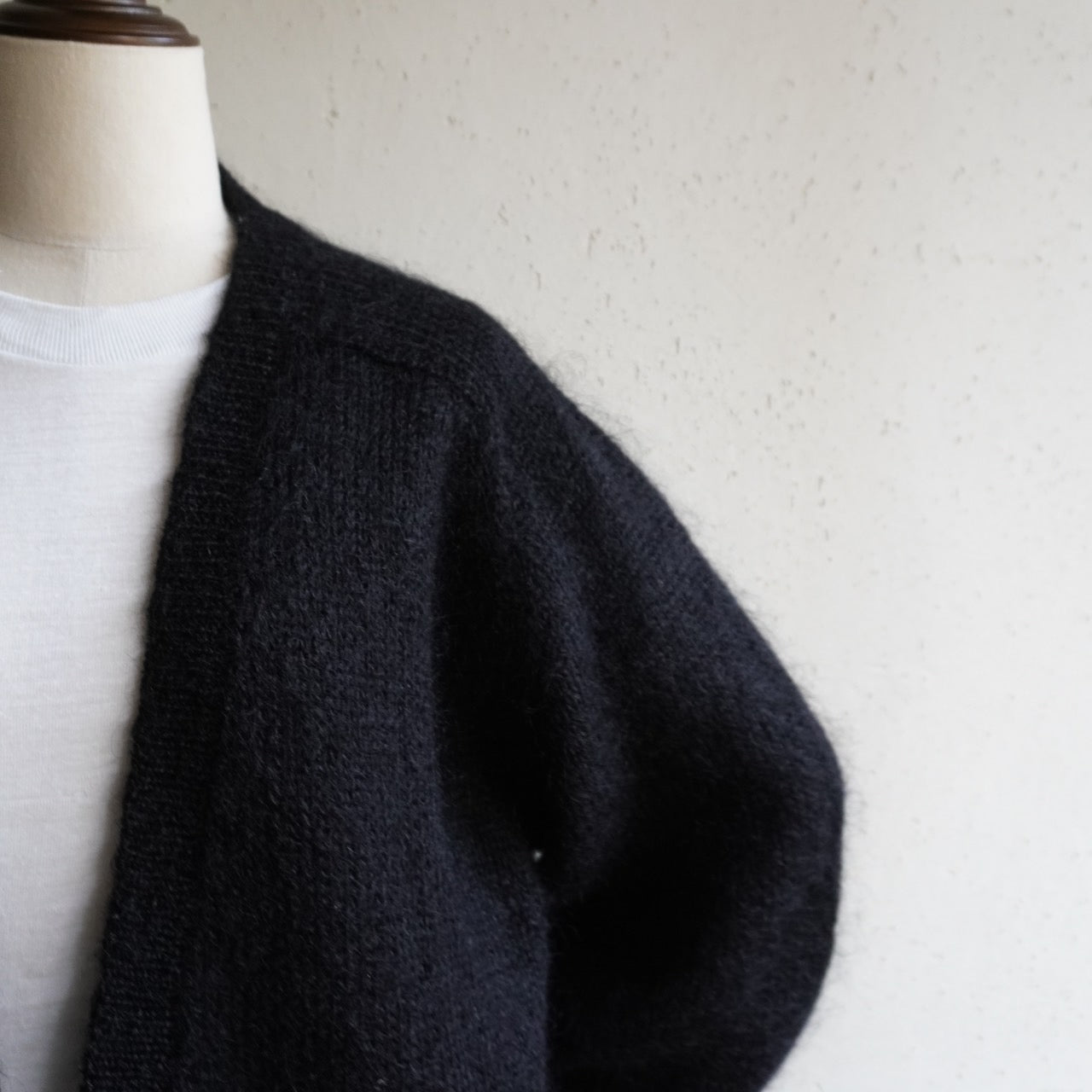 90s Black Mohair Knit Cardigan