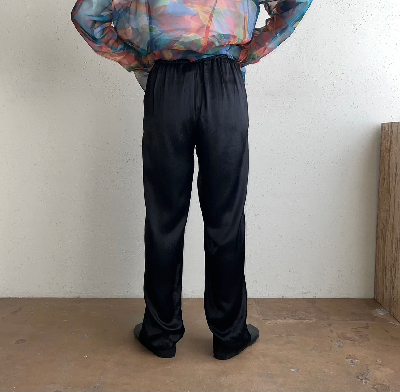 90s Black Satin Pants Made in USA