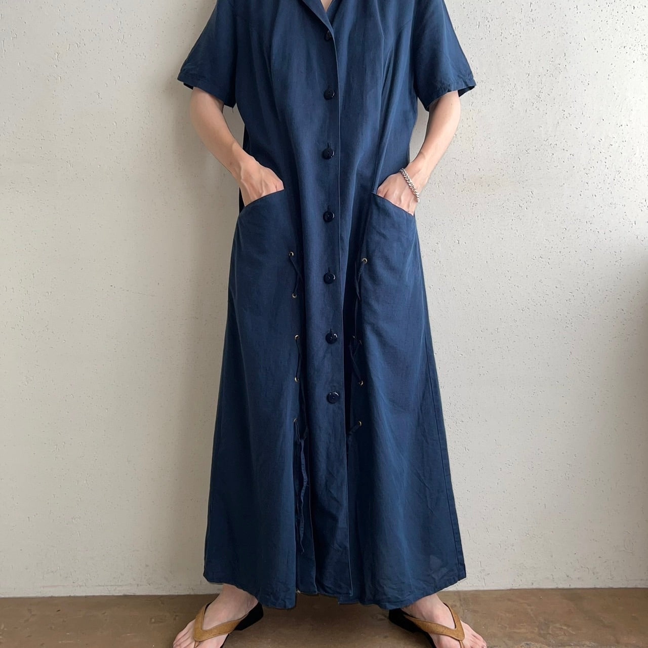 90s Lace up Dress Made in Italy