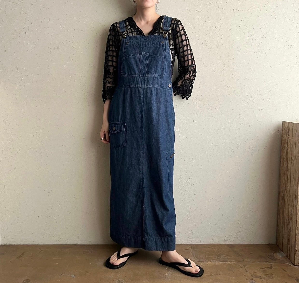 90s Denim Jumper Dress Made in USA