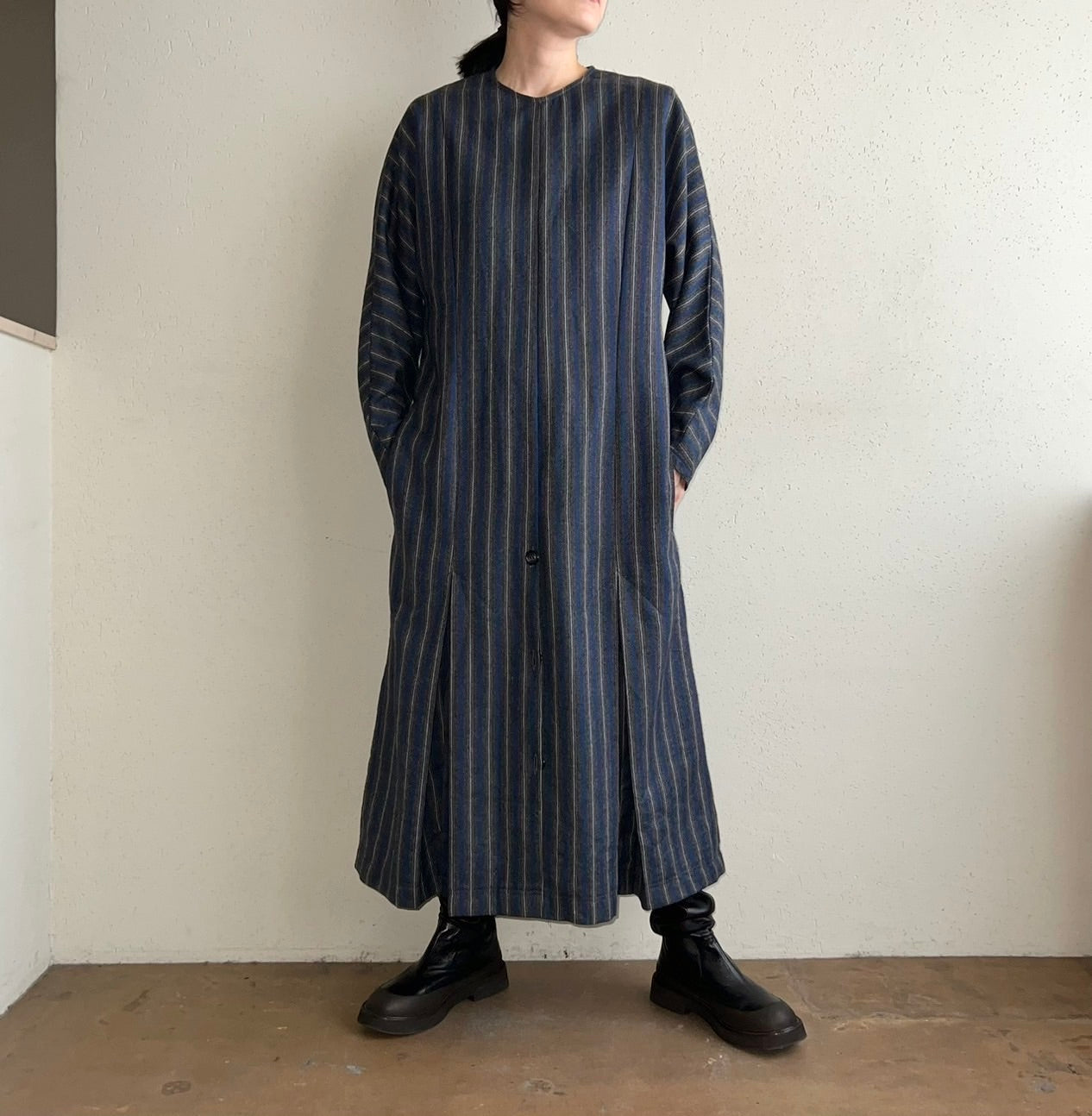 90s Striped Wool Dress Made in Italy