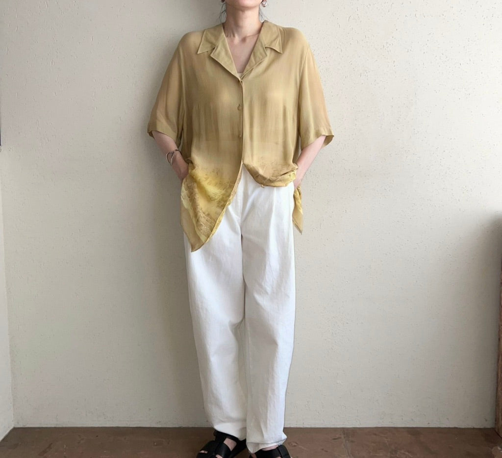 90s EURO Sheer Printed Blouse