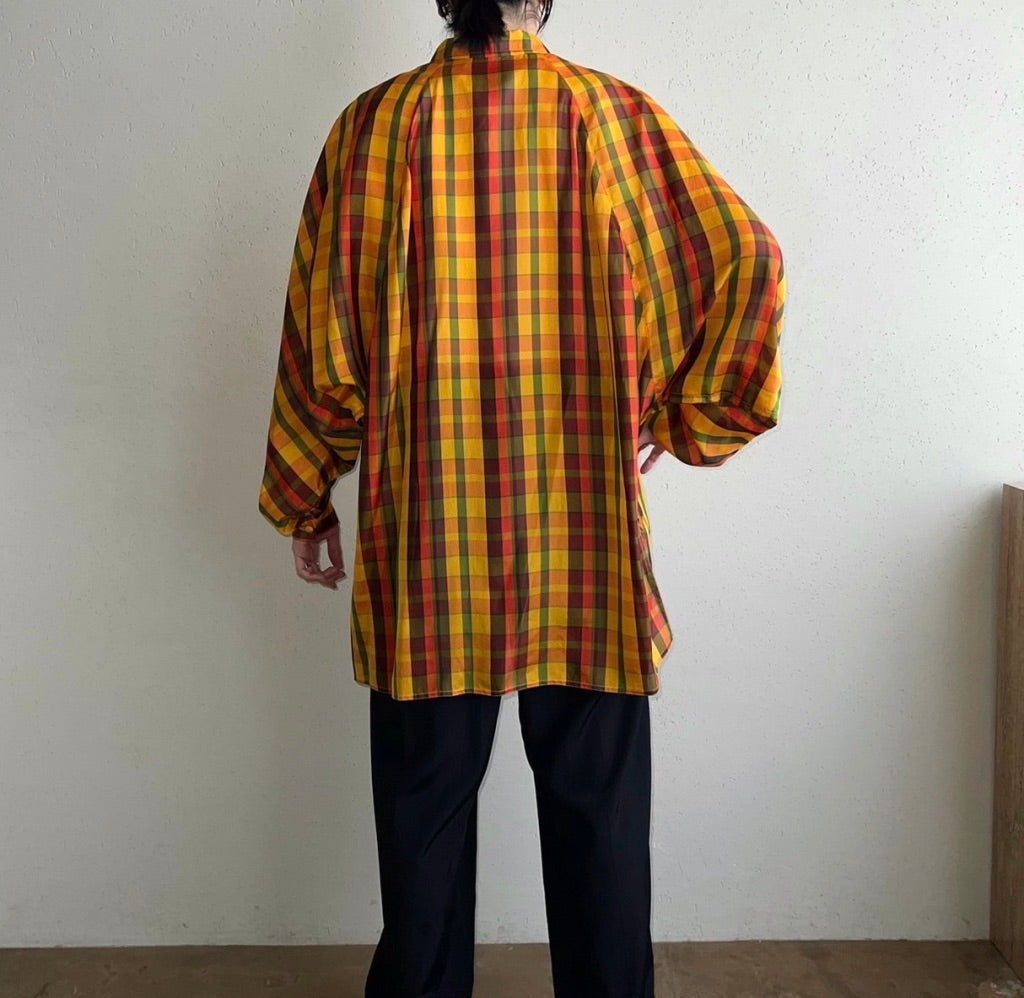 90s EURO Plaid Blouse