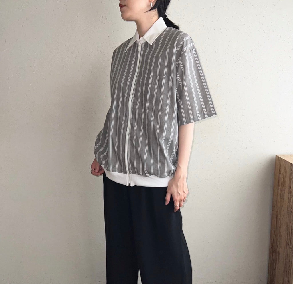 90s Striped Zip Shirt