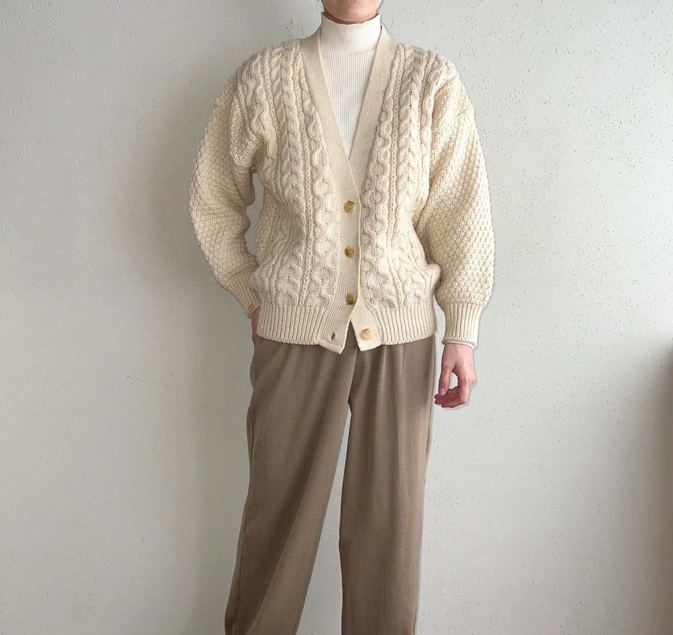 90s Wool Knit Cardigan Made in United Kingdom