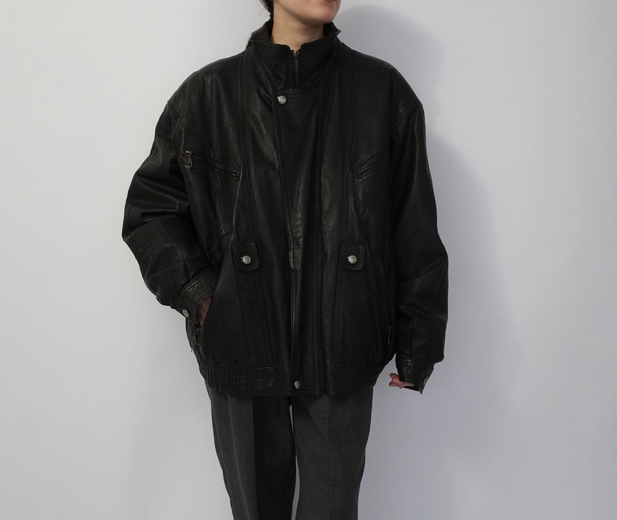 80s Black Leather Jacket