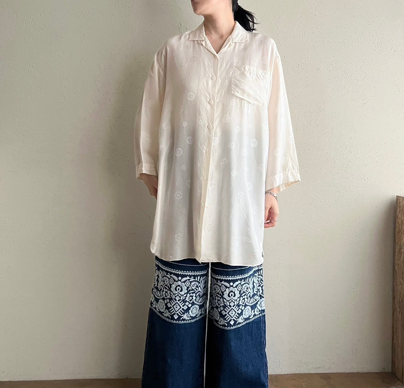 90s Silk Long Shirt
