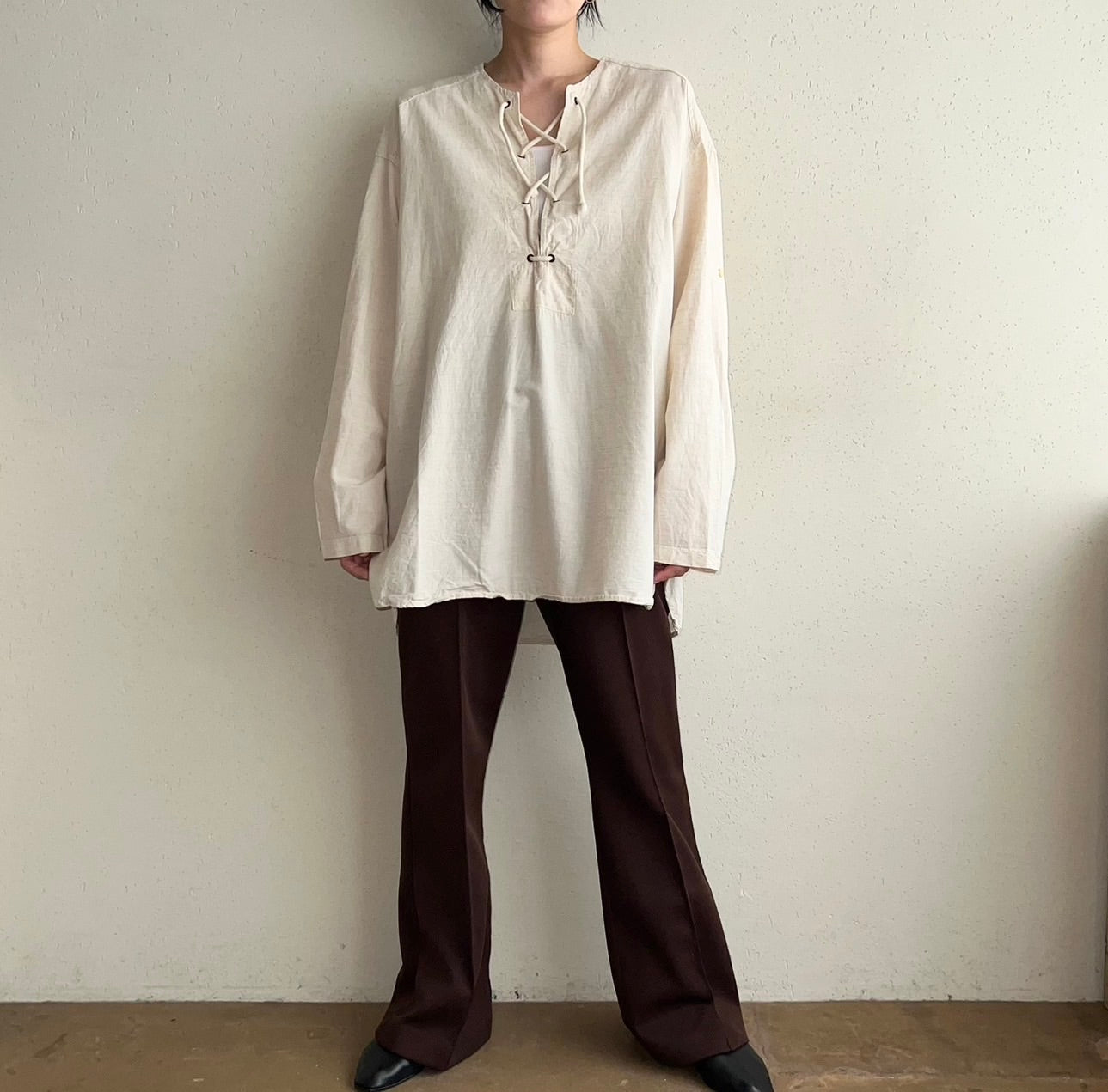 90s Lace Up Top Made in Italy