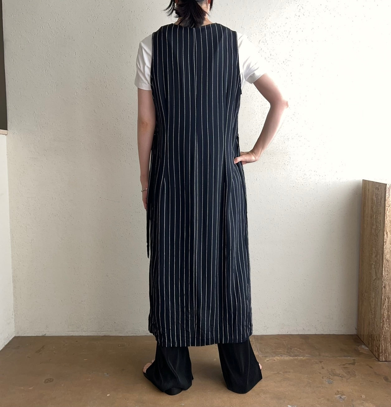 90s Striped Long Vest,Dress