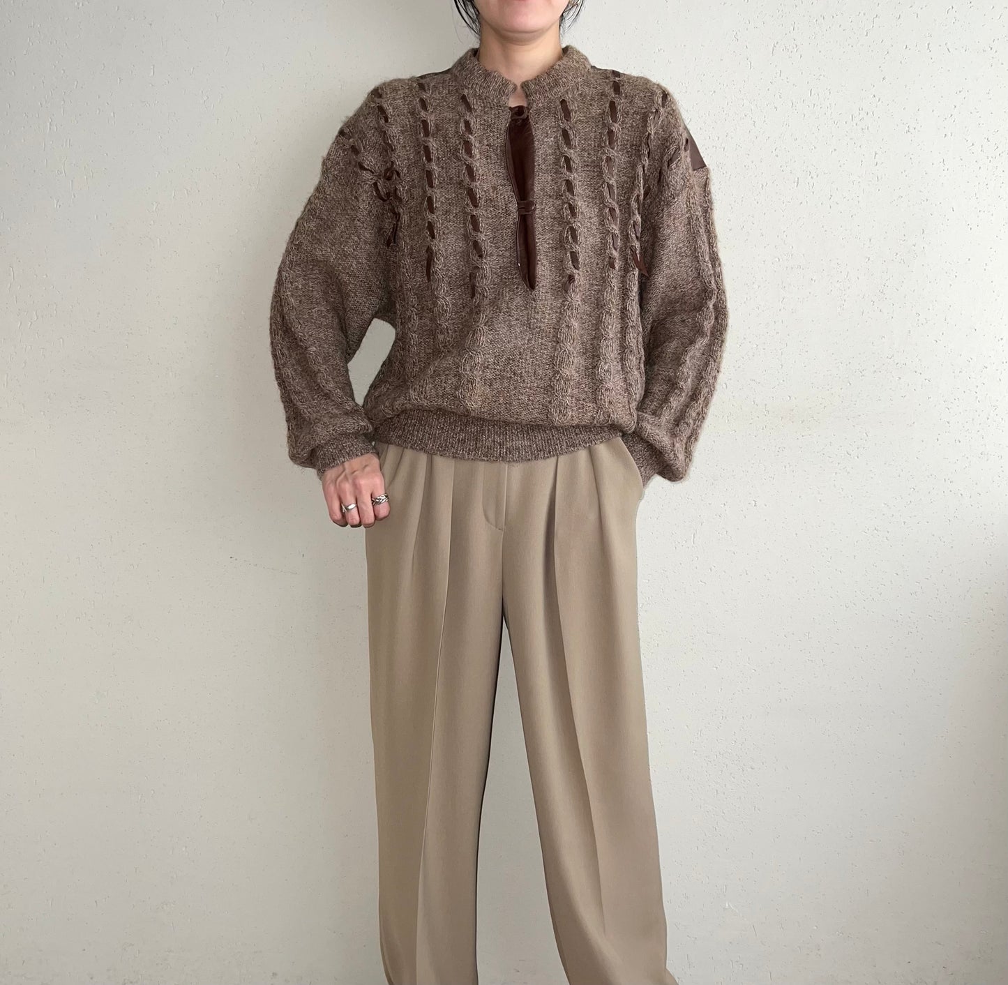 80s Leather Design Knit