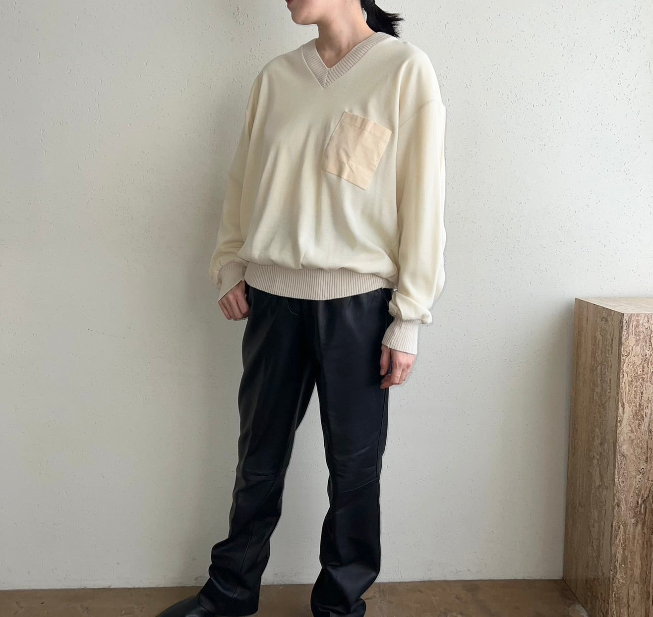 90s V neck Top Made in Italy Dead Stock