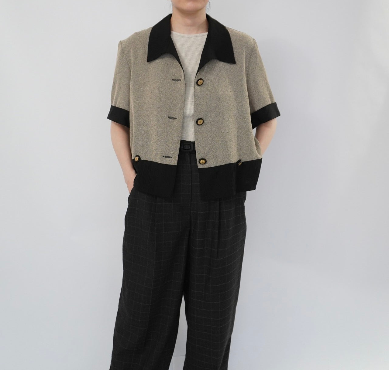 90s Two Tone Design Shirt,Jacket