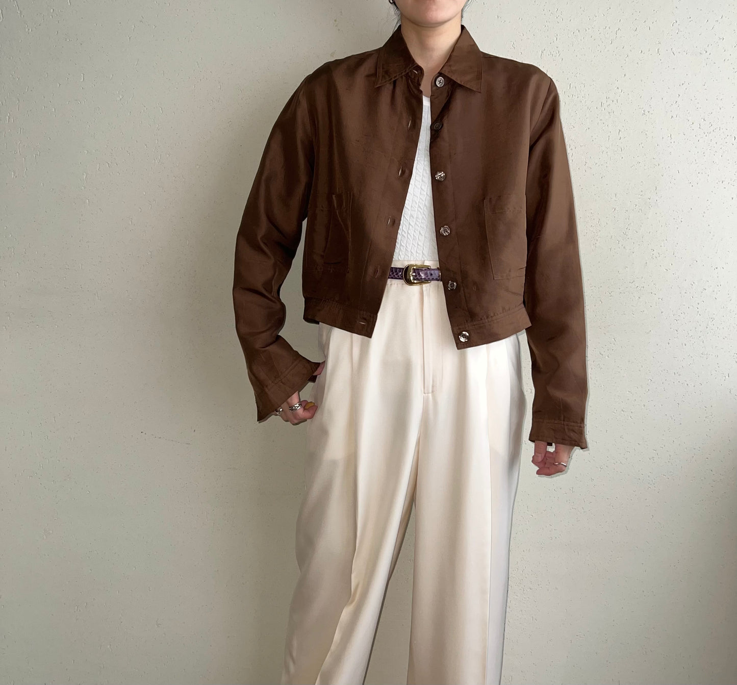 90s Silk Shirt Jacket