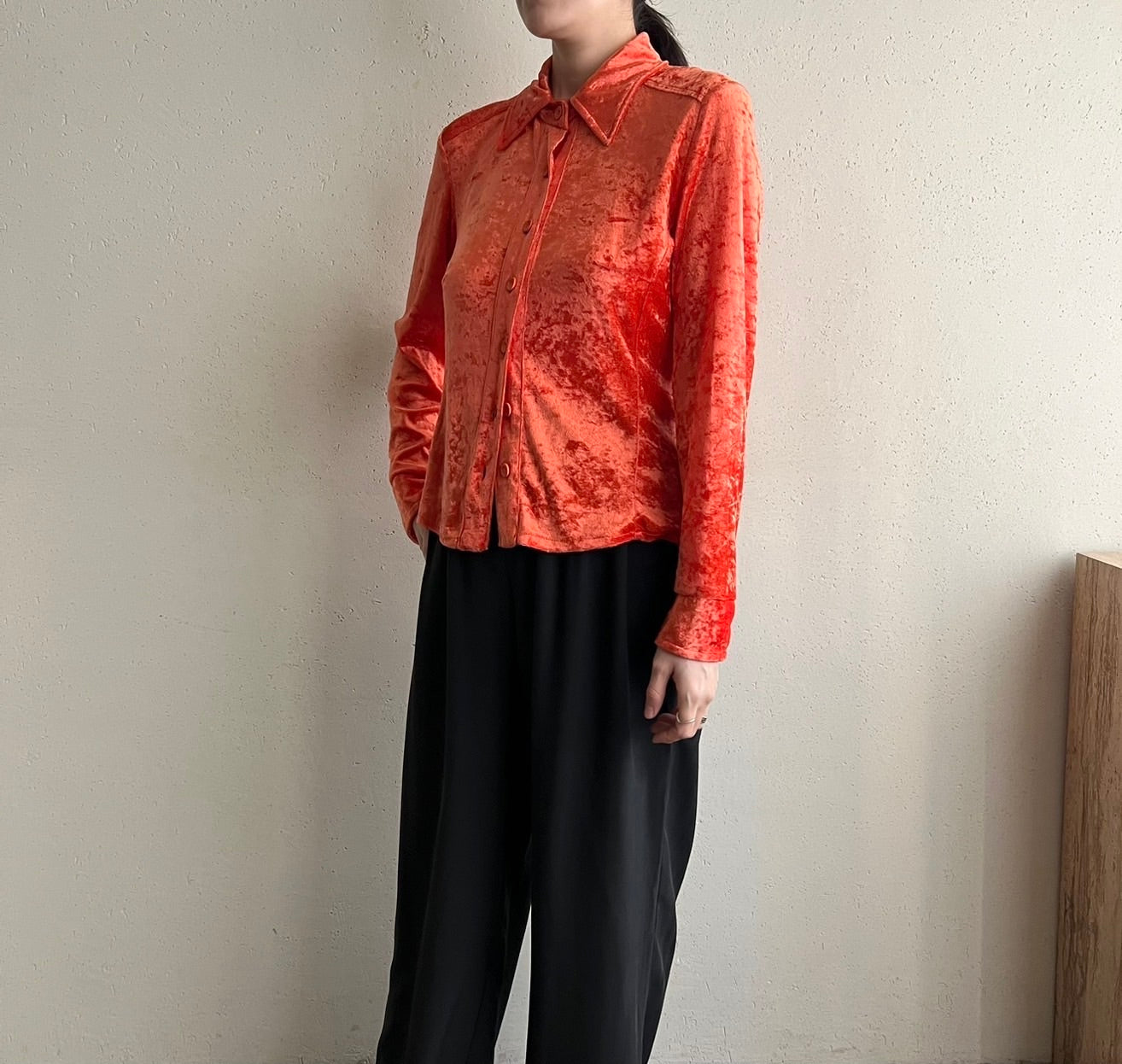 90s Velor Shirt Made in Italy