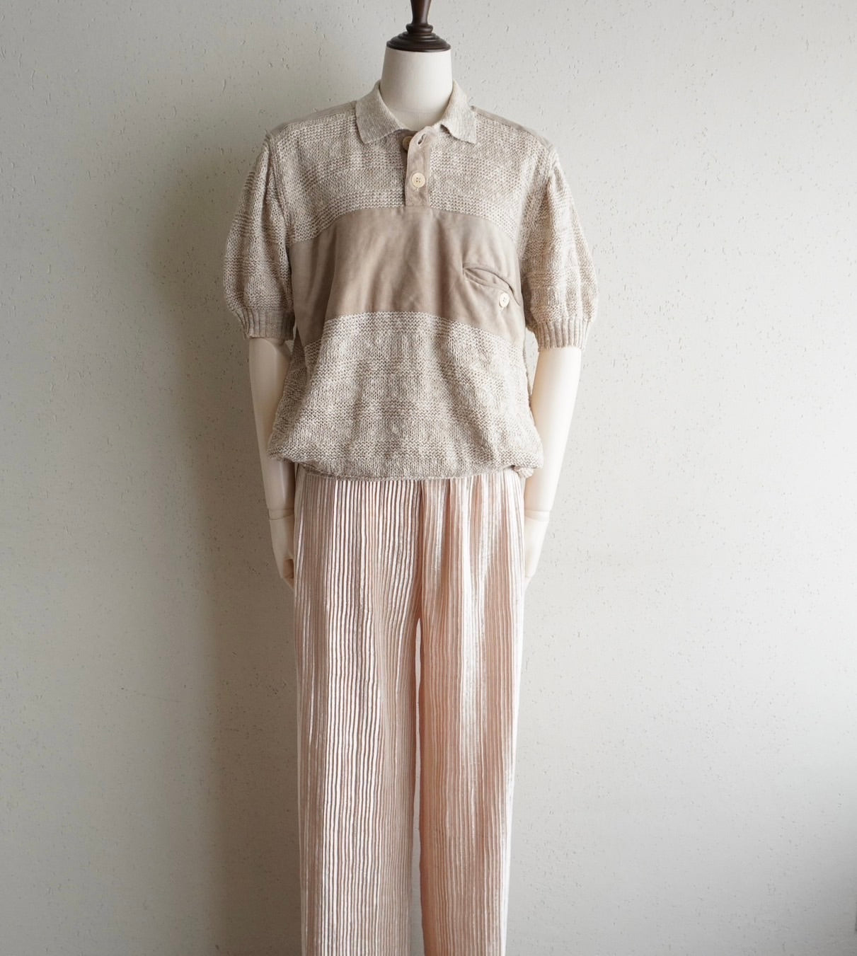 80s EURO Linen Cotton Knit Top