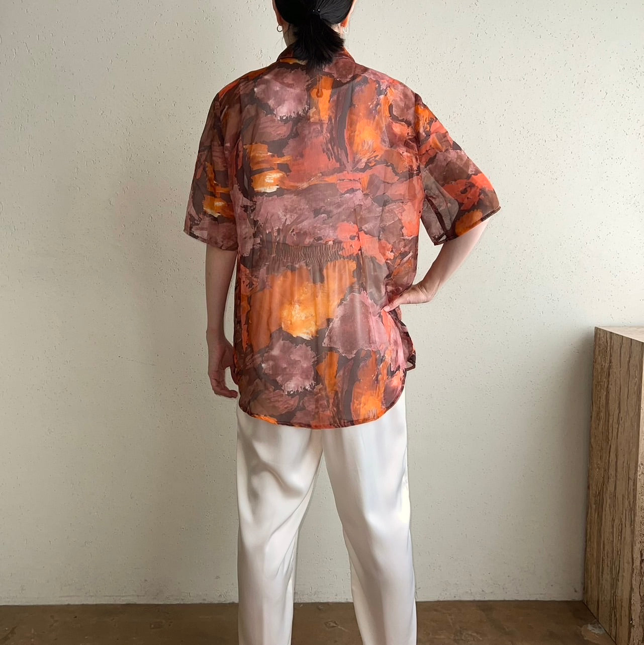 90s Printed Sheer Shirt