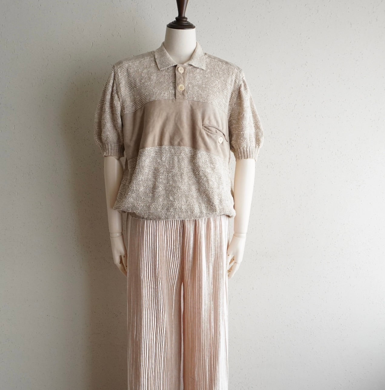 80s EURO Linen Cotton Knit Top