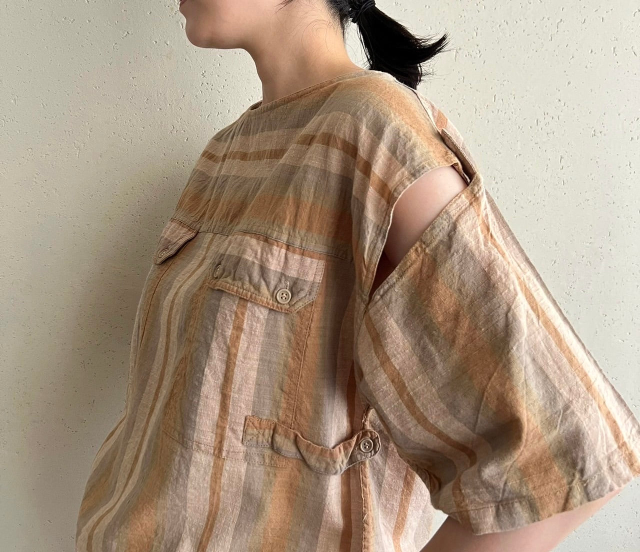 90s EURO Striped Blouse