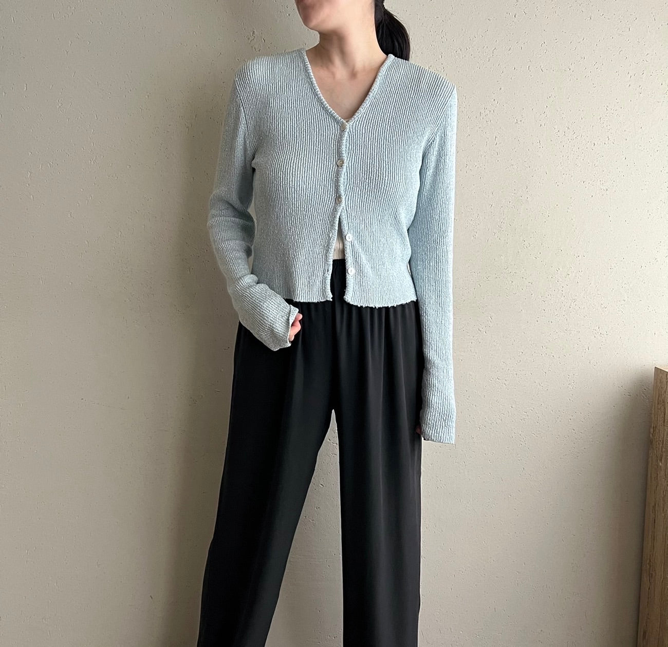 90s Ribbed Cardigan Made in USA