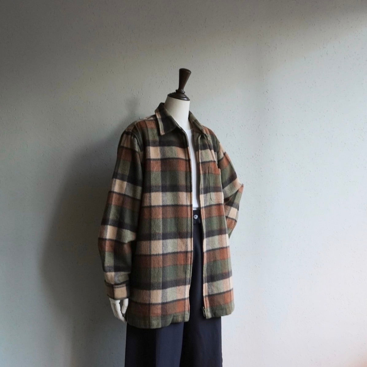 90s Zip Plaid Shirt, Jacket