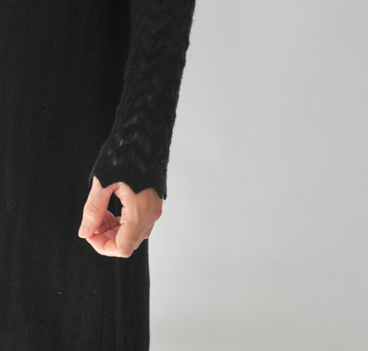 80s Black Knit Dress