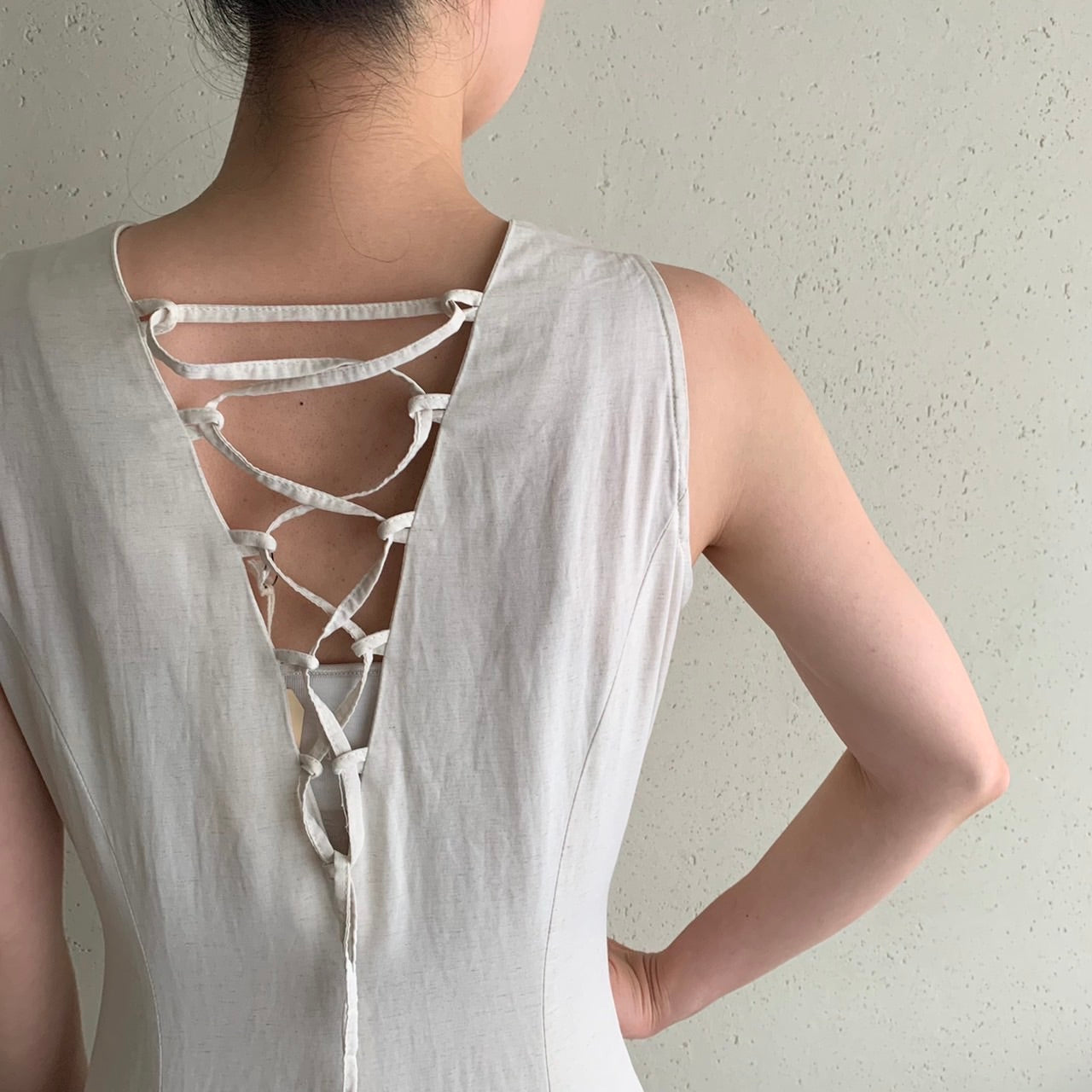 90s Back Lace up Dress Made in Italy