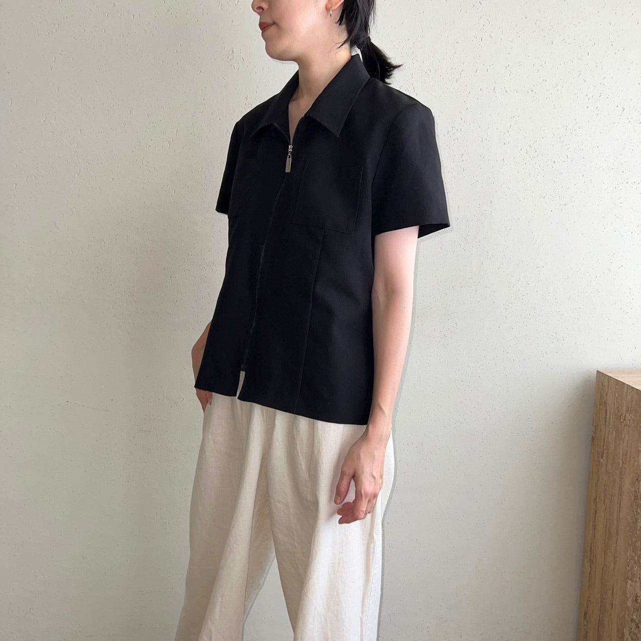 90s Zipped Shirt Jacket