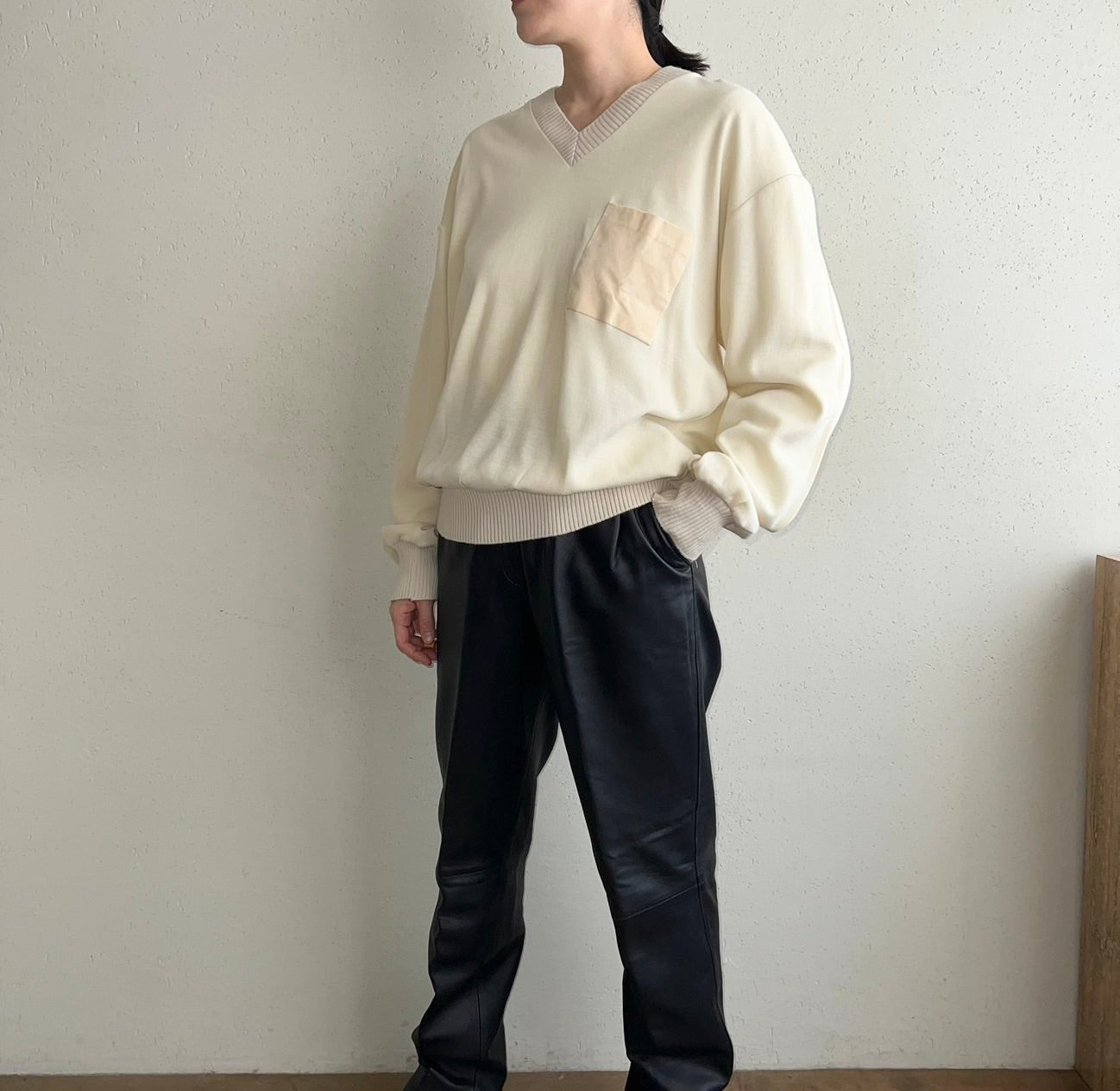 90s V neck Top Made in Italy Dead Stock