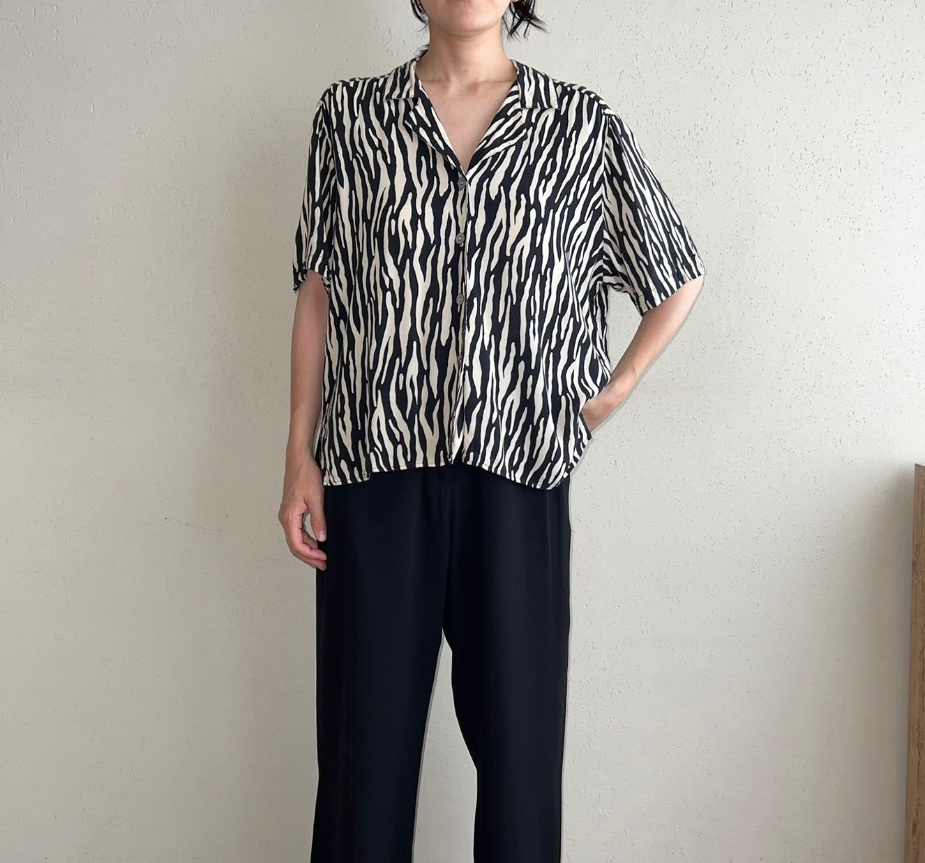 90s Rayon Pattern Printed Shirt