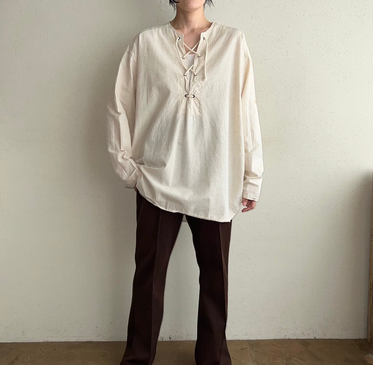 90s Lace Up Top Made in Italy