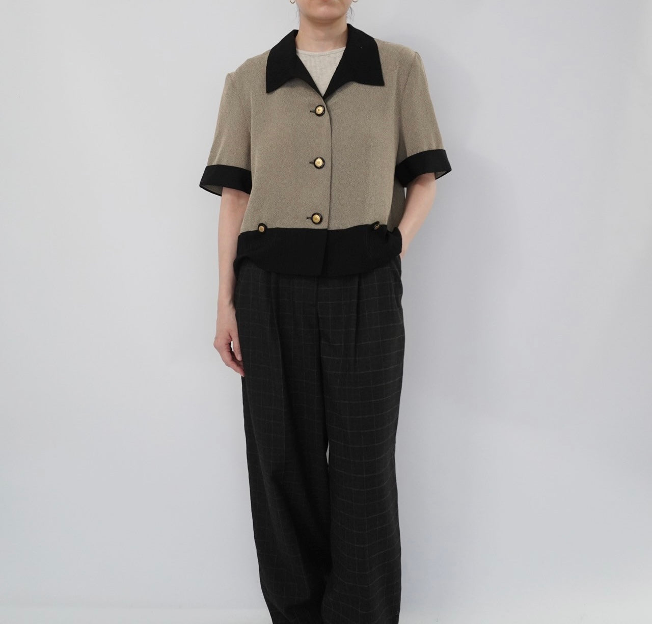 90s Two Tone Design Shirt,Jacket