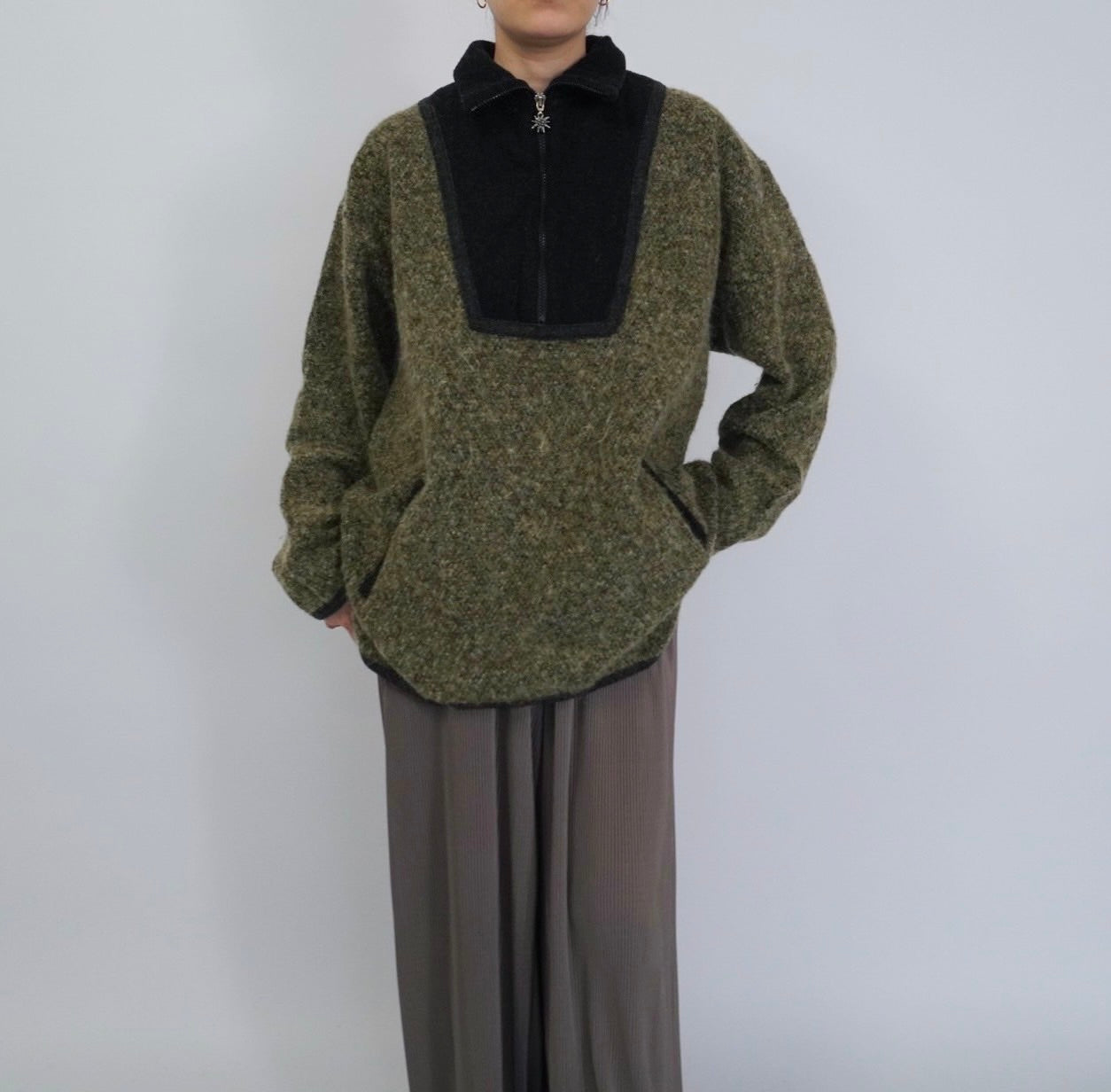 90s EURO Knit Fleece Pullover