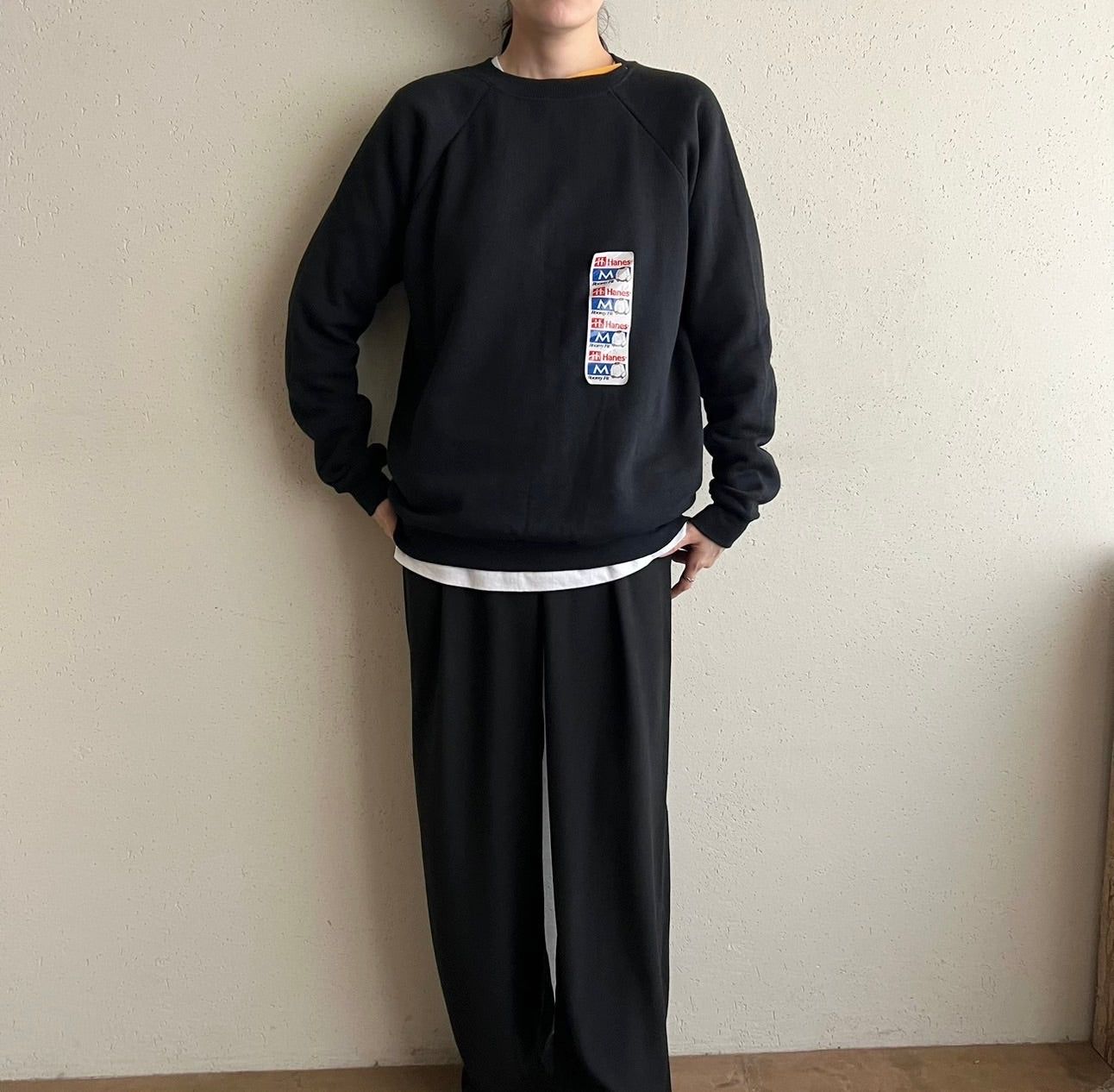 90s Black Sweater Made in USA Dead Stock