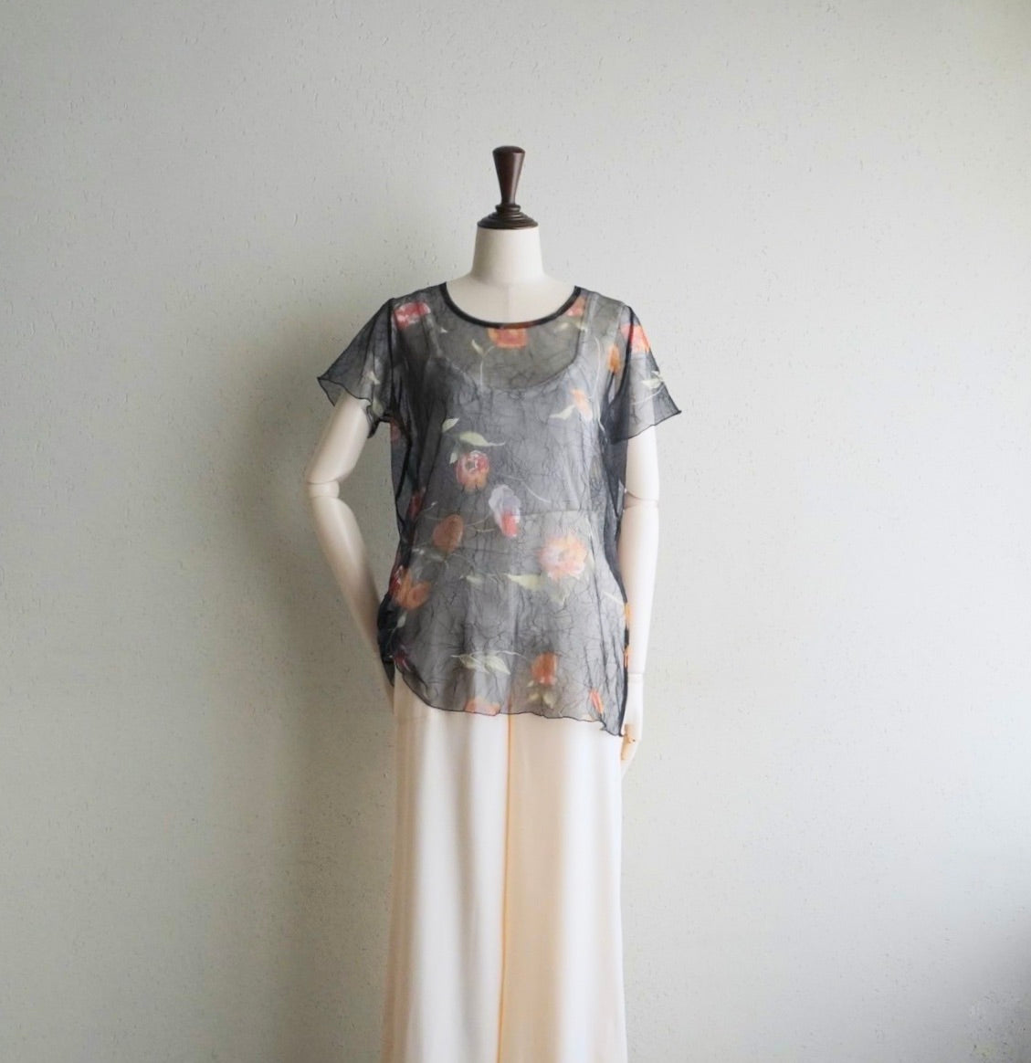 90s Printed Sheer Top