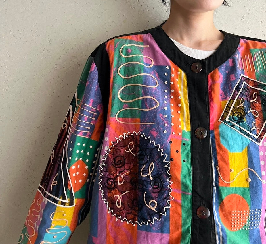 80s Cotton Design Jacket Made in USA