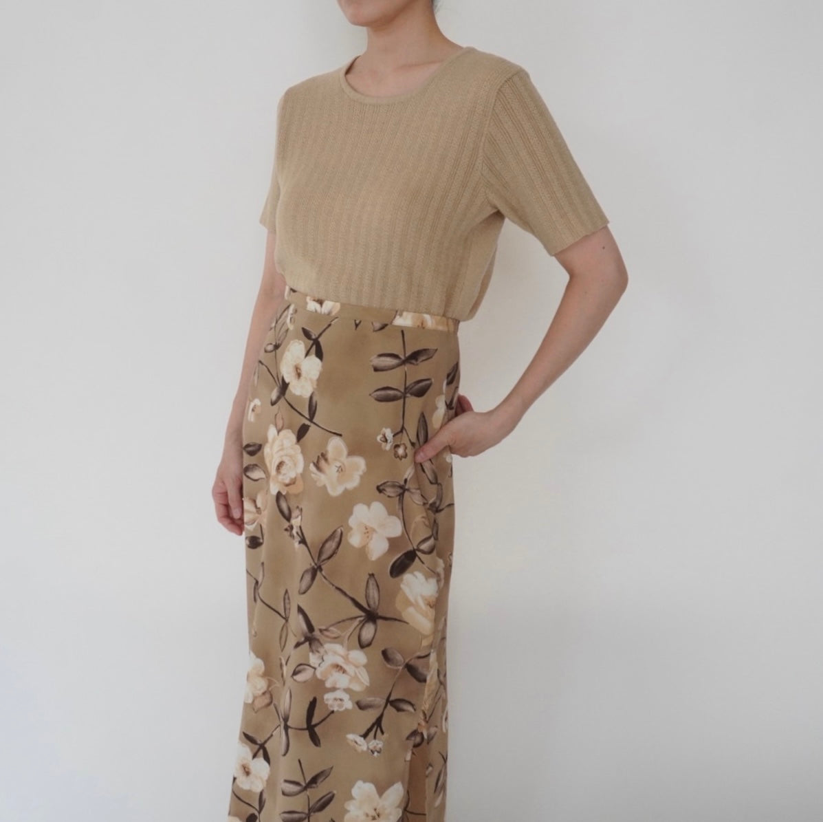 90s Floral Print Skirt Made in USA