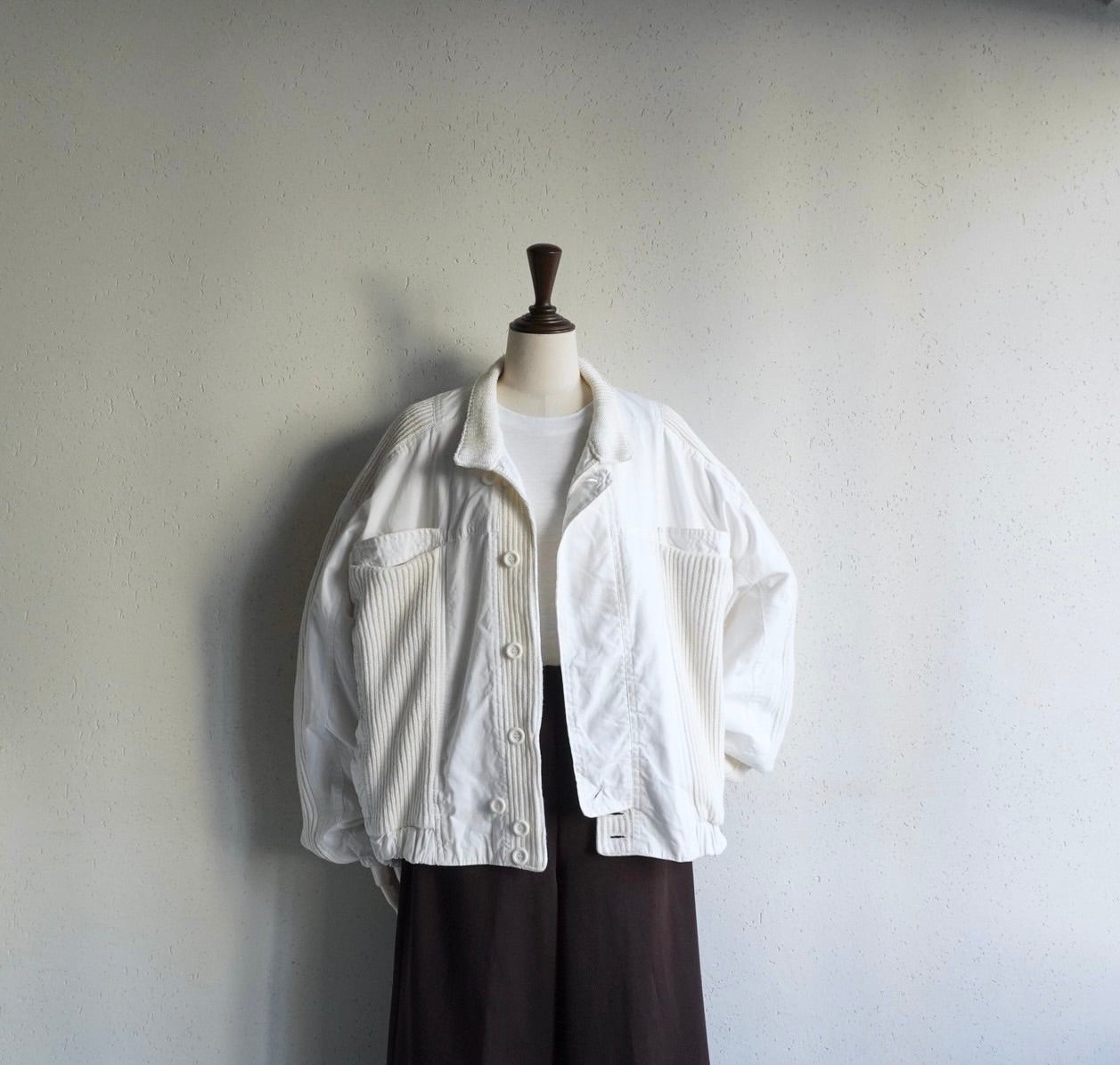 80s Ribbed Design Jacket Made in Italy